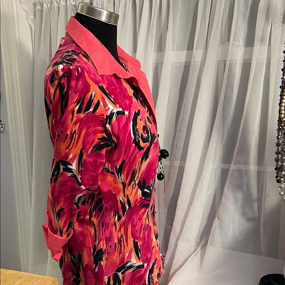 Vibrant Pink and Orange Women's Top and sweater size L includes jewelry - Picture 6 of 12